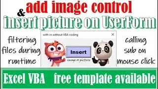 Add image control and insert picture on UserForm with and without VBA coding