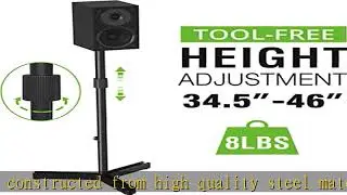 Universal Speaker Stands - Height Adjustable Extend 34" to 46" for Satellite Speakers and Small Boo