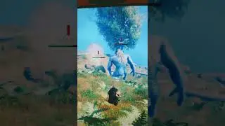 Valheim Troll vs Asksvin fight - Ashland's tamed mount animal - battle in the meadows.