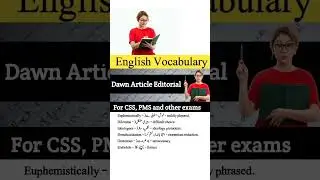 English Vocabulary from Dawn article and editorial 