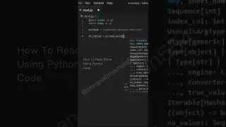 How To Read Data From Excel Using Python !!! | Python Tutorial #shorts