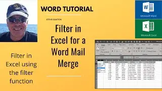 This video explains how to Mail merge from Excel.  Filter and merge from Excel