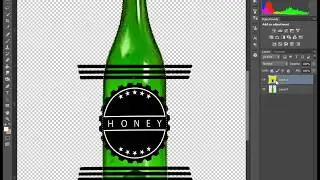 Label create In Illustrator and setup on bottle in Photoshop