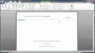 APA Style Headers in Microsoft Word 2010