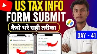 US Tax Form Kaise Bhare | how to submit tax information in google adsense | adsense manage tax info