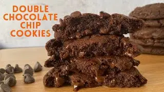 DOUBLE CHOCOLATE CHIP COOKIES | Brown butter double chocolate chip cookies