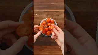 The Genius Way To Cut Cherry Tomatoes Faster! Such  a Time Saver 🍅🔪 #shorts