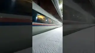 Сапсан — самый быстрый поезд в России. Разгон скоростного поезда ночью. Отправление ЭВС. Speed train