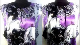Разрез горловины на цельной детали /с завязками/