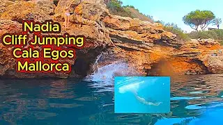 Nadia Cliff Jumping Cala Egos Mallorca Spalin  - summer holiday video.