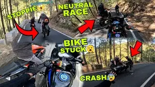 Neutral race Lag Gai 🥵 || Bike crash 😰 || on road stoppie maar di NS wala ne 😮