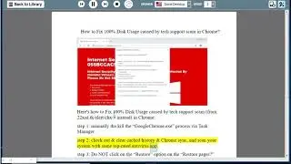 Fix 100% Disk Usage caused by tech support scam in Chrome