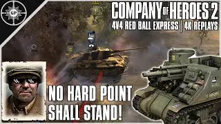 No Panzer Headquarters is Safe! | 4v4 Red Ball Express | 4K CoH2 Casts #27