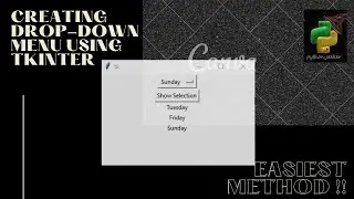 Creating Drop-Down Menu Using Tkinter