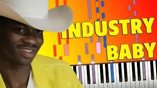 Lil Nas X - Industry Baby IMPOSSIBLE REMIX Synthesia Piano Cover (Sheet Music + midi)