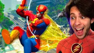 JUNTEI OS PODERES DO FLASH COM SPIDER MAN!!