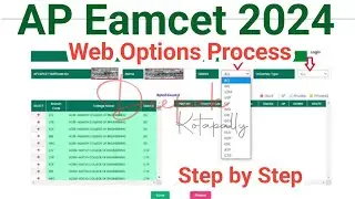 AP Eamcet (Eapcet ) 2024 Web Options Process Step by Step | How to Give Web Options AP Eamcet 2024