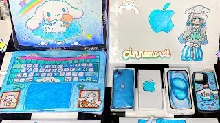 ☁️ Cute Cinnamoroll ☁️ Paper MacBook Pro, Apple Watch, iPhone 15 ☁️ ASMR unboxing ☁️ Sanrio ☁️