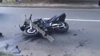 Видео с места гибели двух мотоциклистов в Харькове 10.07.2018
