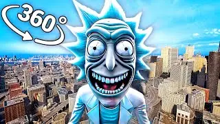 Rick Laughing - City in 360° Video | VR / 8K | ( AI Rick Laughing meme )