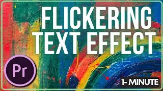 How to do Flickering Text Effect Premiere Pro | Learn Adobe #adobepremierepro