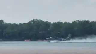 Seaplane trail run from Prakasam Barrage to Srisailam. CM Chandrababu formally launch the sea plane