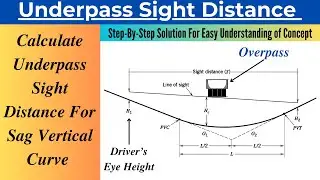 Calculate Underpass Sight Distance For Sag Vertical Curve Design| Solved Problem