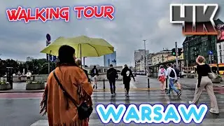 Warsaw Poland Walking Tour 4k // DOWNTOWN WARSAW // JUNE 23 , 2023