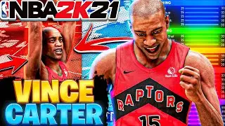 BEST RARE 99 OVERALL 2 WAY POST SCORING PLAYMAKER IN NBA 2K21 NEXT GEN! (BEST VINCE CARTER BUILD!)