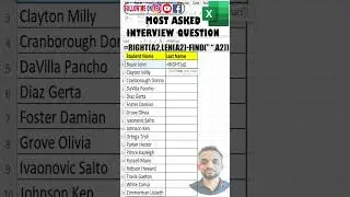 Extract Last Name in Excel | Excel Dynamic Function | RIGHT dynamic function in Excel #shorts