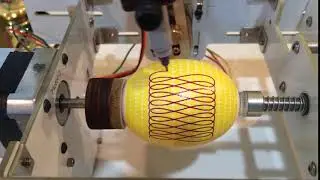 Egg-bot CNC Drawing a Double Pattern on Easter Egg