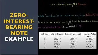 Zero Interest Bearing Note Example