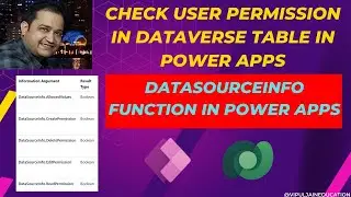 Check user permission in Dataverse table before Patch | DataSourceInfo function in Power Apps