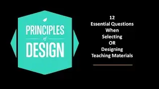 12 Principles Of Materials Design. Questions To Ask Yourself.