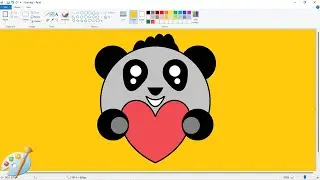 How To Draw Cartoon Panda Boy in MS Paint | Ms Paint | Easy step |