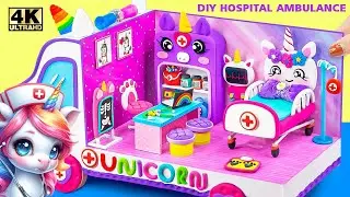 Building Most Cute Unicorn Car Hospital, DIY Miniature Doctor Toys, DIY Ambulance Playset from Clay