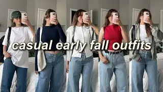 EARLY FALL OUTFIT IDEAS 🍂 realistic college + fall outfit inspo 2024 (wardrobe essentials)