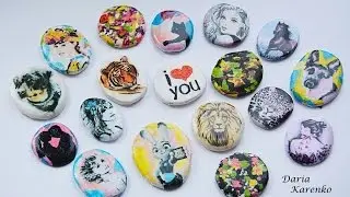 DIY Кабошоны из клеевого пистолета с изображением.  Мастер класс