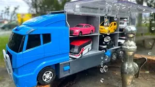 Find 13 Tomica Toyota and Nissan cars and store them in the storage convoy!