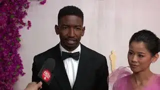 Elemental voice actors, Leah Lewis & Mamoudou Athie, talk about Oscar-nominated film on red carpet