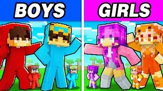 BOYS vs GIRLS STATUE House Battle In Minecraft!