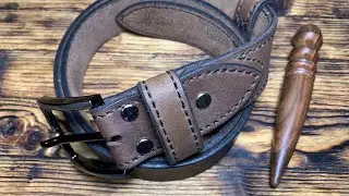 Ремень поясной/брючный из кожи Чепрак от #wildleathercraft