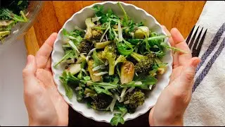 Lemony Roasted Broccoli, Arugula & Lentil Salad