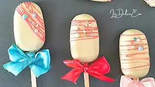 Popsicle | Paletas de Bizcocho | Paletas de Cake pops / @ladulceeva