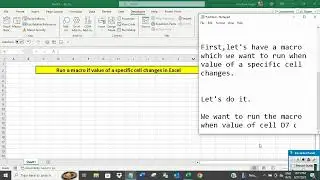 Run a macro if value of a specific cell changes in Excel