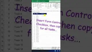 Insert checkbox in Excel #Shorts