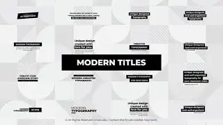 Premiere Pro Template: Modern Titles + Free Font