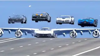 Koenigsegg Jesko with Airplane Kit vs Bugatti Hypercars - Drag Race 20 KM