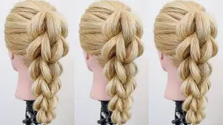 How To 3d Pull Through Braid For Beginners - No Braiding, Only Elastics! - Medium & Long Hair