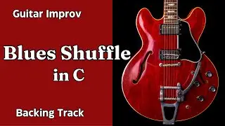 Blues Shuffle in C - Guitar Backing Track Jam - Medium Fast Tempo